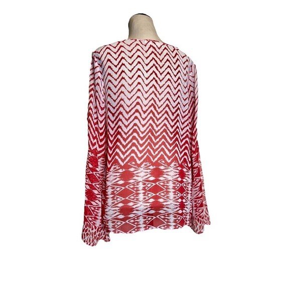 Altar’d State‎ Boho Top Semi Sheer Peasant Blouse Flare Slit Sleeves Women Small - Picture 5 of 10